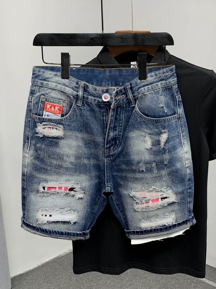 Streetwear Brand China - 2026 Summer Ripped Straight Men Denim