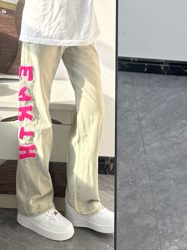 Yellow Streetwear Brand - Yellow Mud Color Men's Jeans Straight