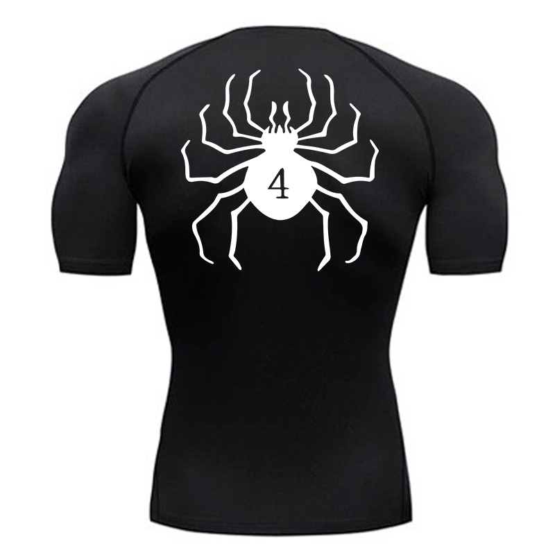 Streetwear Brand T Shirt - Spider Print Compression Shirts for Men