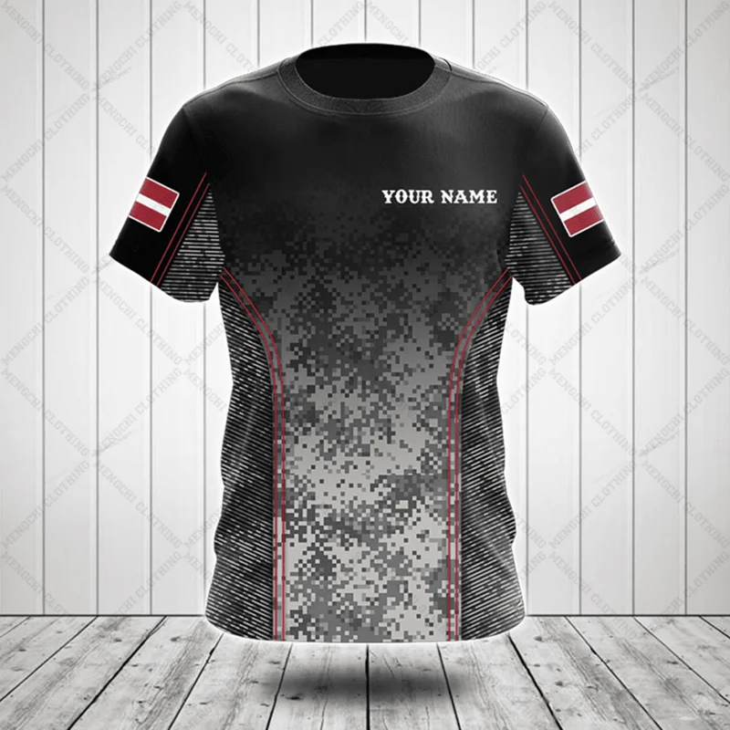 Custom Name Latvia Camouflage  - đánh giá và giá Streetwear Brand T Shirt