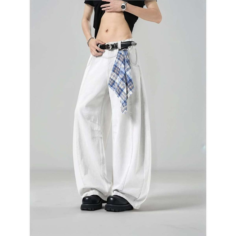 Men's Loose Wide Leg Plaid Pan - đánh giá và giá Streetwear Brand China