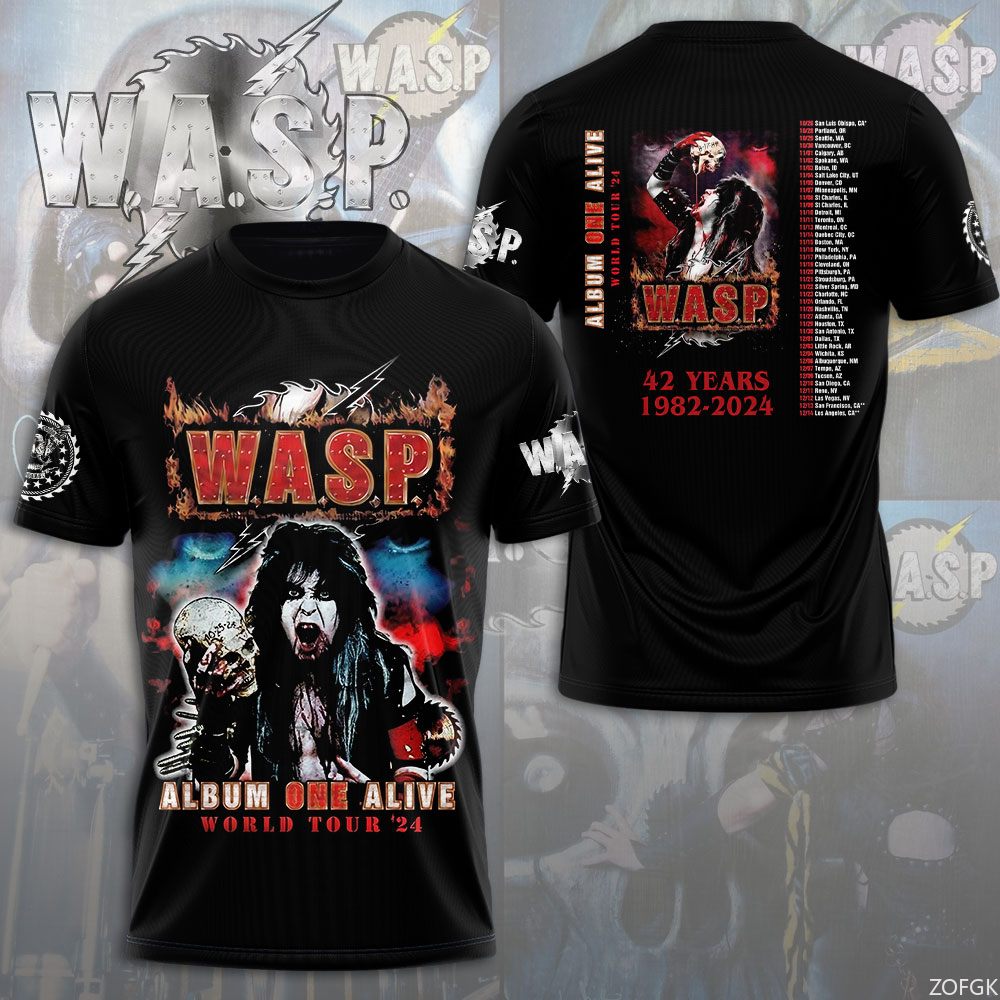 W.A.S.P Rock 3D Printing T-shi - đánh giá và giá Streetwear Brand T Shirt
